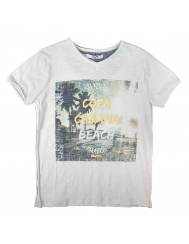 Rumbl!: T-shirt met V-hals en copacobana opdruk.