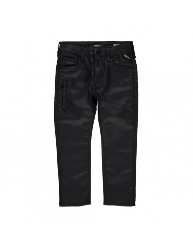 REPLAY: regular fit broek voor jongens in de kleur zwart. 